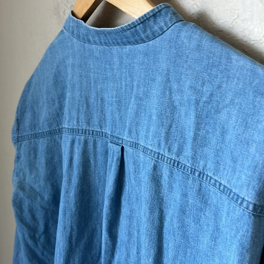 Eileen fisher organic cotton chambray long sleeve dress - Picture 8 of 9